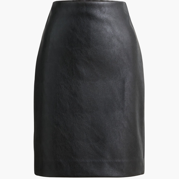 J. Crew Dresses & Skirts - New! J Crew Sz 10 Black Faux Leather Pencil Skirt NWT